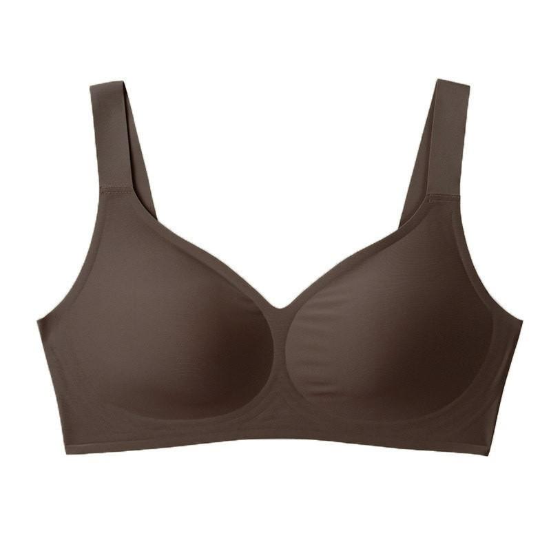Plus Size Deep V Wirefree Bra Women Seamless Breathable Push-Up Thin Jelly Cup C-F Full Coverage Comfort