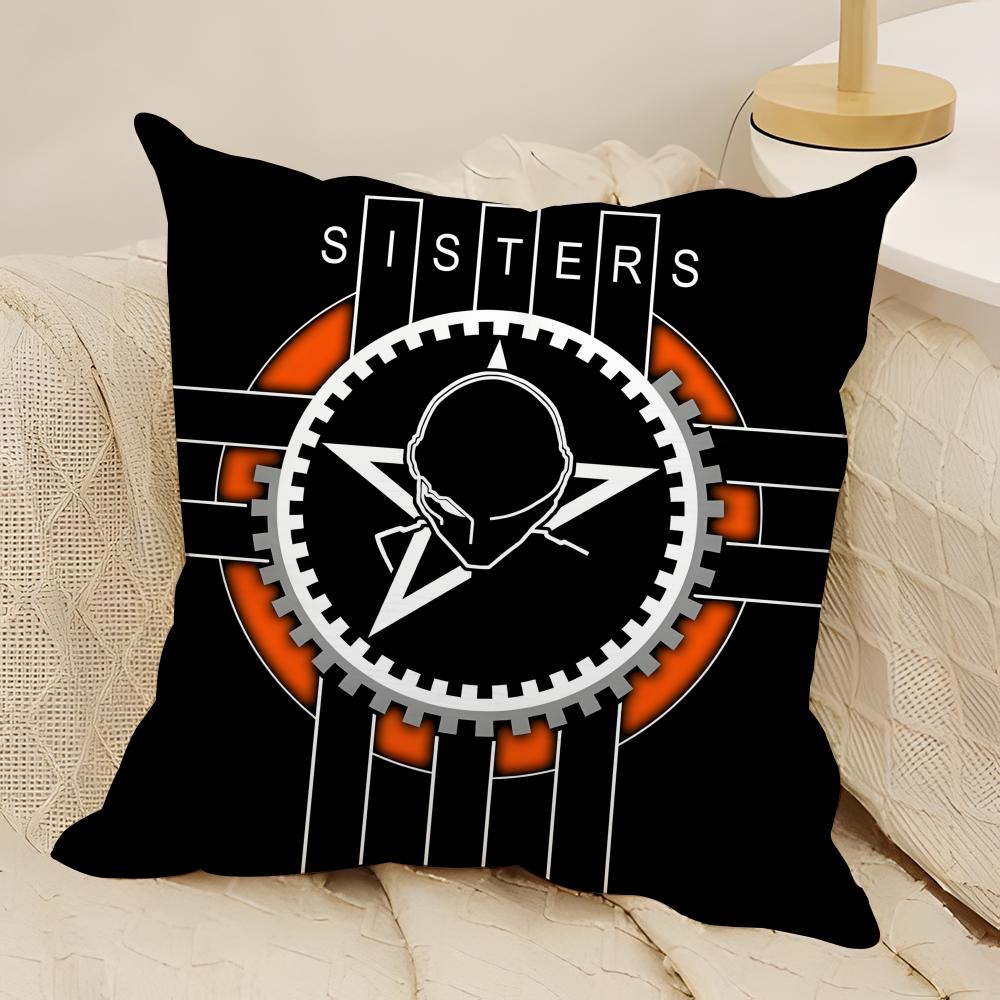 Gothic Rock The Sisters of Mercy Pillow Case Natural Linen DoubleSided Printing Sofa Home Decor Cushion Cover