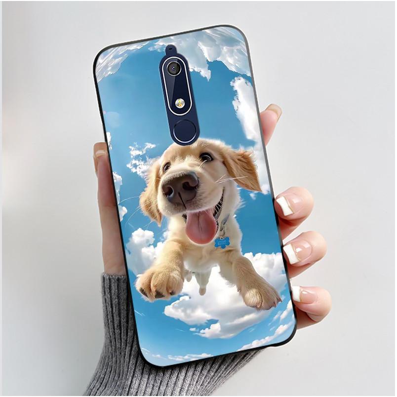 Etui Na Nokia 5.1 6.1 Estetyczne Luksusowe Urocze Fajne Chłopcy Dziewczyny Miękki silikon Etui na Telefon Tylna Pokrywa Czarna Matowa Ochronna Obudowa