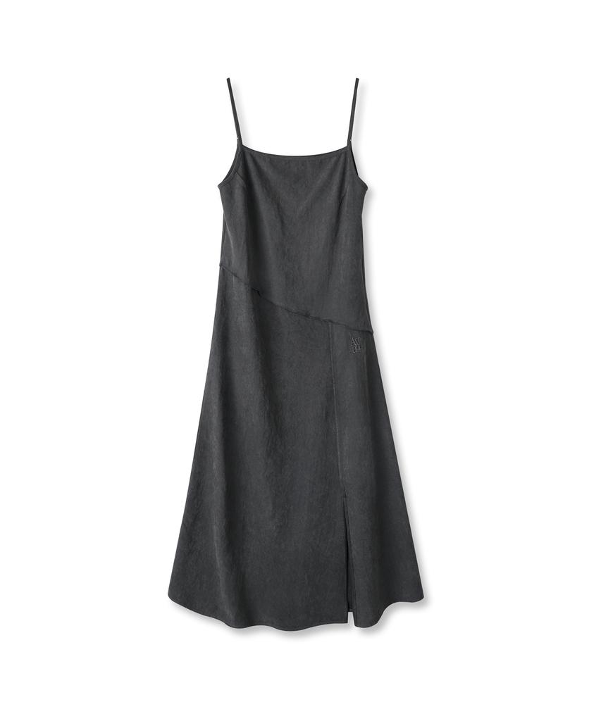 Urban Dress Diagonal Line Sleeveless Dress Charcoal