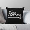 Eat Sleep Lacrosse Square Pillowcase Polyester Linen Velvet Pattern Zip Decorative Throw Pillow Case Home Cushion Cover