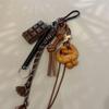 Autumn and Winter Brown Lovely Alkali Bread Korean Ins Bag Pendant Chocolate Climbing Rope Key Chain Decorative Chain Hand KTY