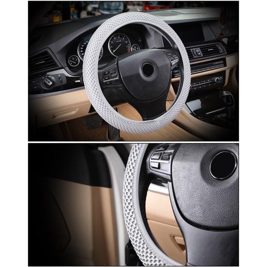 Universal Breathable Ice Silk Anti-Slip Car Steering Wheel Protector Cover Decor