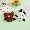 Embroidered Animal Doll Halloween Bear Bat Plush Pendant, Stuffed Devil Backpack Bag Charm, Goth Keyring Pendant Hanging with Bead Chain, Party Favors