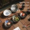 Stoviglie in ceramica nera stile giapponese izakaya barbecue sushi sashimi piatto fondo ciotola poco profonda piatto a cuore