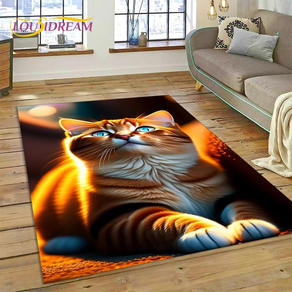 Pisică Persană, Pisică Calico Drăguță, Covor Tip Covoraș cu Desene Ragdoll pentru Dormitor, Sufragerie, Decorațiune Canapea Acasă, Covoraș Mare Decorativ pentru Podea Copii