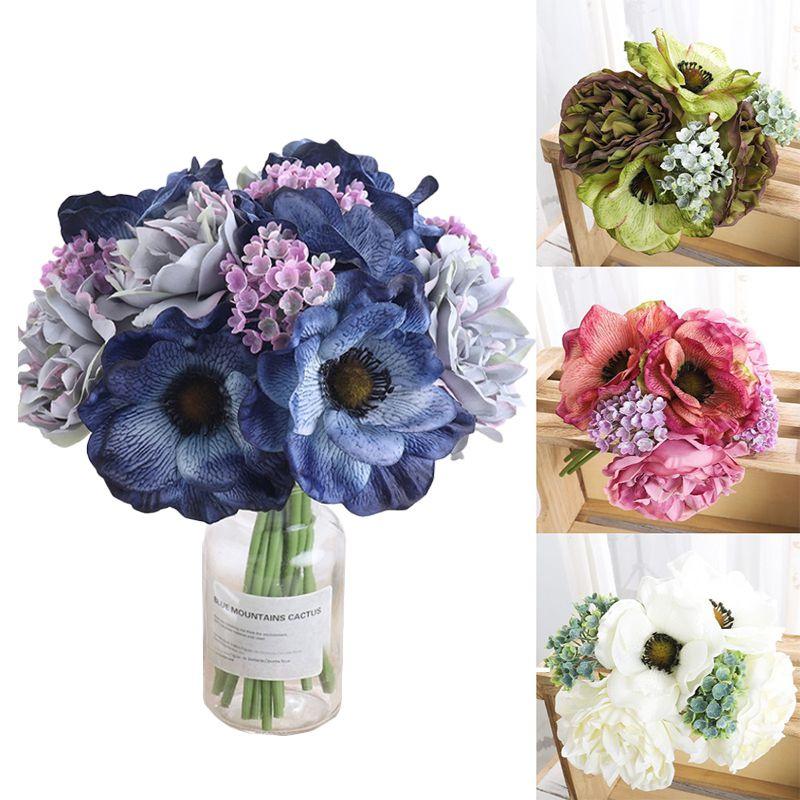 Lush Bouquet Poppy Peony Gypsophila Simulation Flower Ideal For Home Decor And Photography Prop