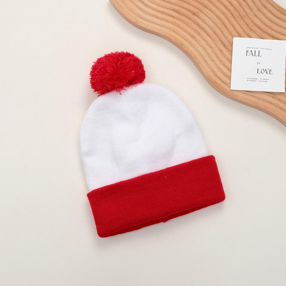 Color Matching Knitted Hat Warm Pullover Cap New Beanies Cap  Unisex