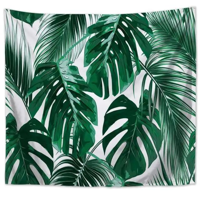 Tropical Monstera Leaf Tapestry Vibrant Green Art for Living Room Decor Enhance Your Space with Fresh and Natural Vibes