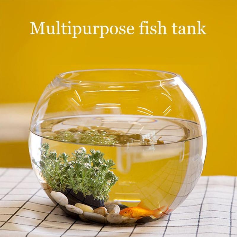 1 Round Glass Container Suitable for Home Decoration Plant Ornaments Wedding DecorationSmall Fish and Succulent Plants