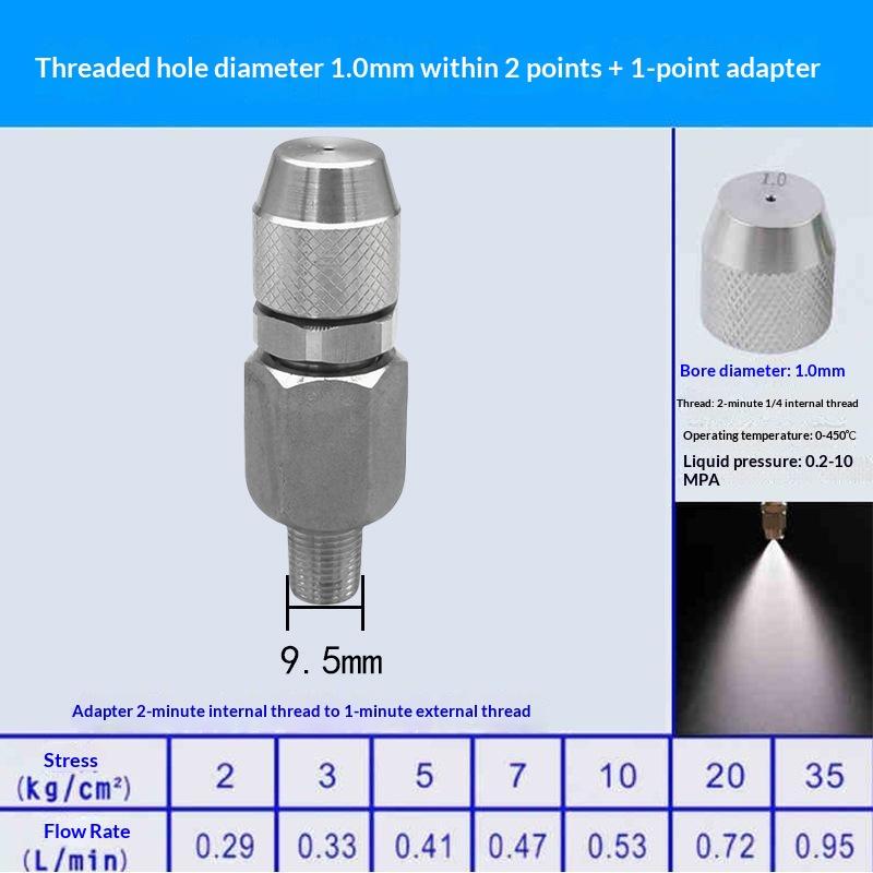 Adjustable Output Fog Cannon Nozzle 0.6/0.8/1.0/1.2/2.0mm Hole for Community Epidemic Prevention Disinfection