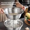 Ensemble Trio de Cuisine Ultra-Épais en Acier Inoxydable - Ensemble Multifonctionnel avec Panier d'Égouttage, Nettoyeur de Légumes et Bol Passoire à Riz