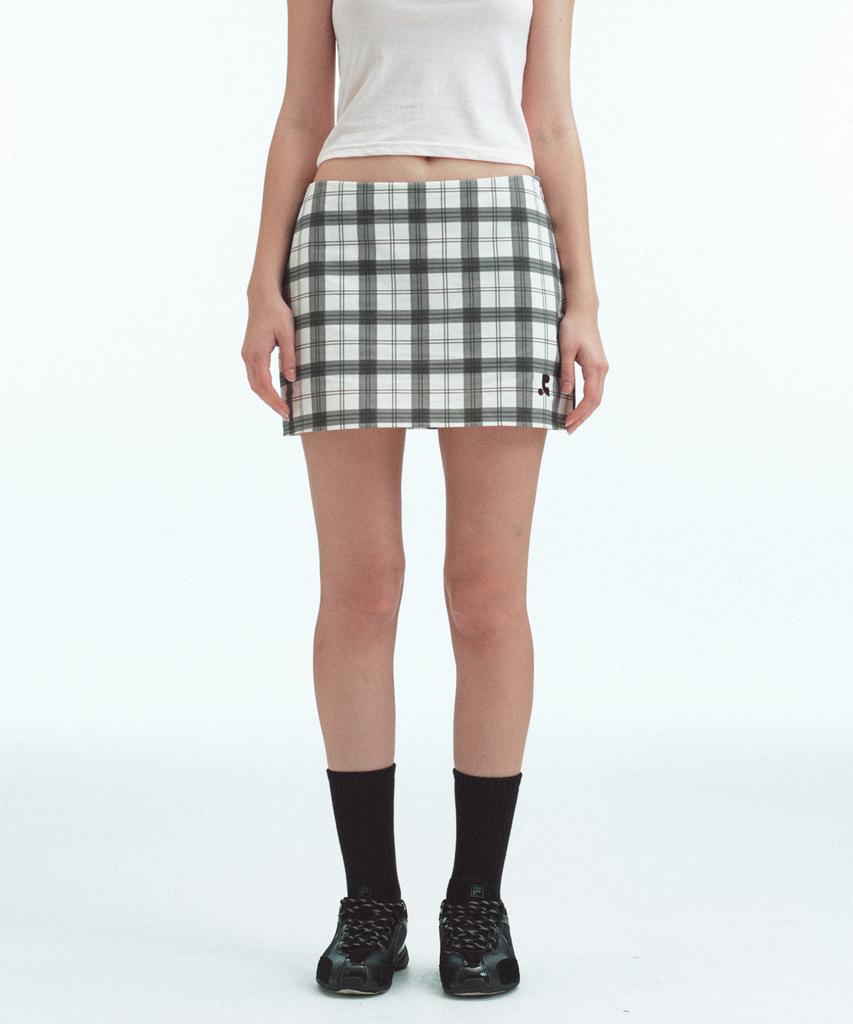 Rest And Recreation Rr Check Mini Skirt - Ivory