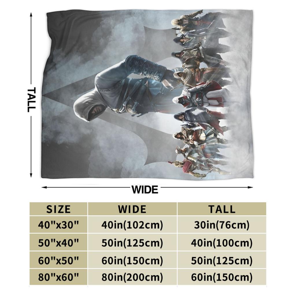 A-Assassins C-Creeds Knitted Blankets Flannel Throw Blankets Airplane Travel Personalised Soft Warm Bedsprea,