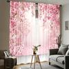 Digital Printed Curtains with Pink Romantic Design, Stylish Window Drapes for Living Room Bedroom Home Decoration