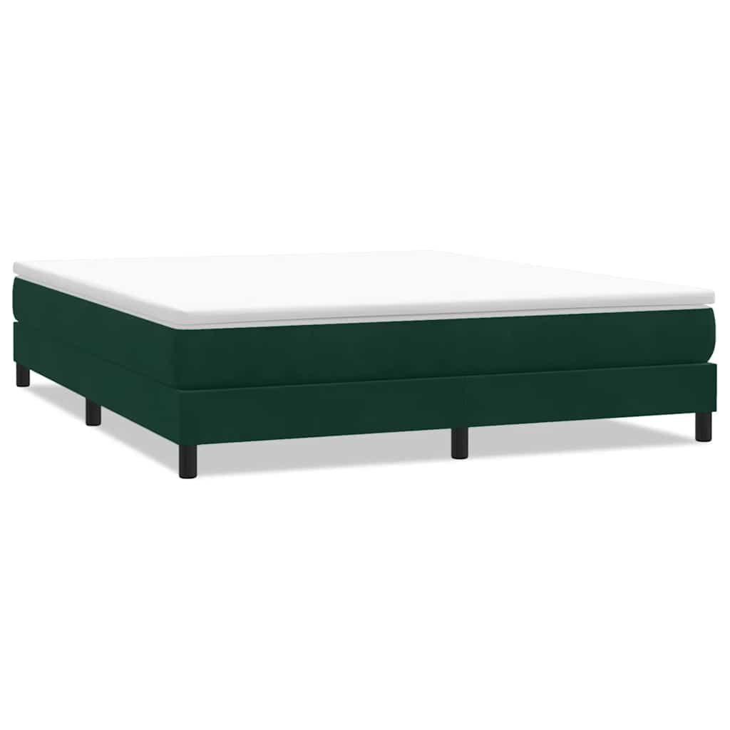 Box Spring Bed Without Mattress Dark Green 180X220 Cm