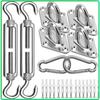 Shade Sail Fixing Kit - AIMOONSA - 15.2 Cm - 304 Stainless Steel - 40 Pieces - Adjustable Turnbuckles 20-30 Cm