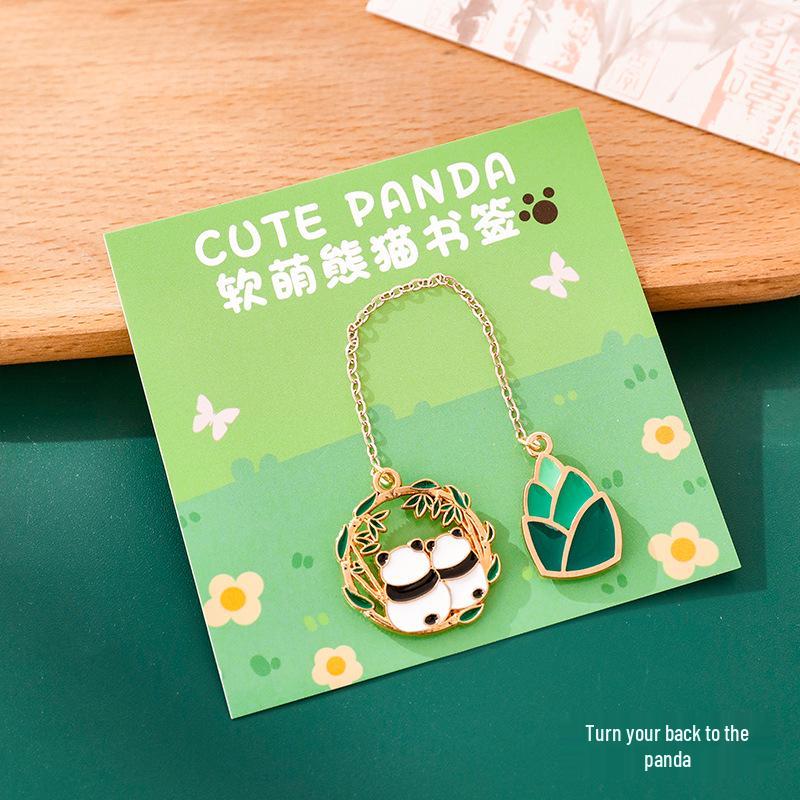 Panda Metal Chain Bookmark - Cute Student Reading Marker & Page Holder