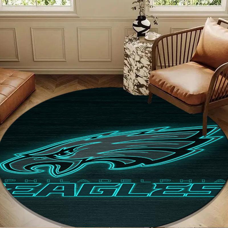 Philadelphia Eagles Round Mat, Anti-slip Circle Carpet Chair Rug For livingroom,Bedroom, Doormat Home Decor Gift Christmas Gifts