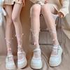 Strap Bow Pearl Pantyhose Women White Silk Stockings Jk Sweet Pure Desire Lolita French Design Cross Bowknot Tights Ballet Girl