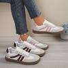 Retro German Army Trainer Sneakers for Women - Wide Width Soft Sole Lightweight Walking Shoes, Vintage Style Lace-Up Comfort Shoes