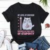 Short Sleeve Clothing Women T Shirt Tops Cat Cartoon Graphic Tee T-Shirts Cotton Women Clothes Harajuku Graphic T Shirts