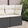 Vidaxl Corner Sofa Module With Cushions, Black, Poly Rattan