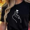 Uroczy T-shirt z nadrukiem, jednolity, z okrągłym dekoltem, z krótkim rękawem, casualowy top na co dzień na każdą porę roku, odzież damska