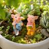 Sun-resistant Plant Decor 2PCS Micro Landscape Ornaments, Mini Pig Figurines, Durable Healing Cute Garden Figures Resin Waterproof for Potted
