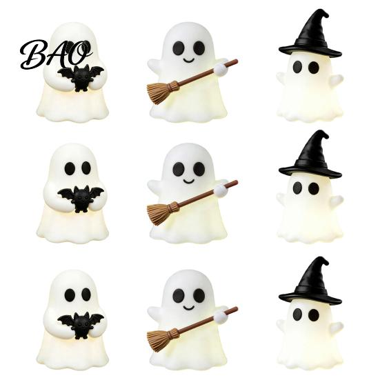 Holiday Ornaments Halloween Luminous Mini Ghost Figurines, Glow In The Dark Cute Creepy Charming Atmosphere Props Miniature Statue for Micro