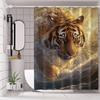 The Fierce Tiger Is Staring Shower Curtain Washable Dirt-Resistant Shower Head Waterproof Polyester Bath Curtain For Home Decor