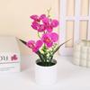 Multicolor Orchid Artificial Flower Plastic White Flowerpot Simulation Bonsai Accessories No-fading Fake Plant Flowerpotted