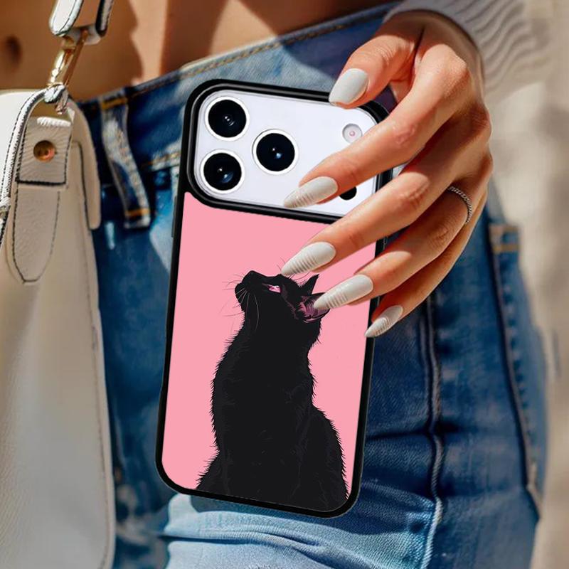 Cute Cat Phone Case For iPhone 17 Air 14 15 13 12 Max Cover For Apple 14 15 16 16e 11 Pro Max Plus