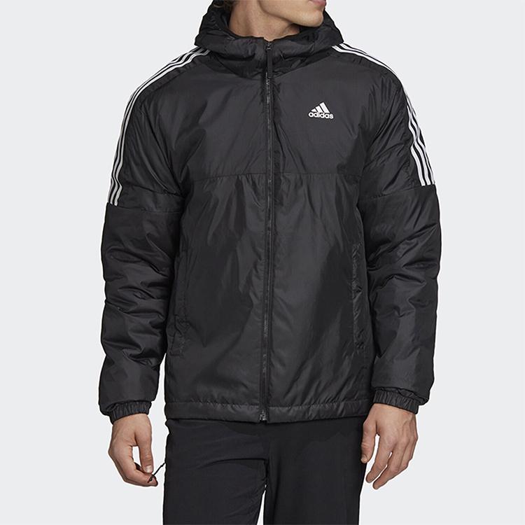 adidas Essentiële Geïsoleerde Jas met Capuchon Heren Buitenjas Zwart GH4601