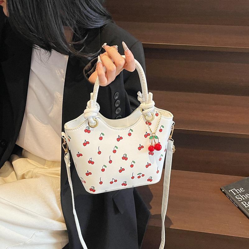 Damen Umhängetasche Handtasche Kirschmuster Modische Umhängetasche, Perfekt für den Weg zur Arbeit, Reisen