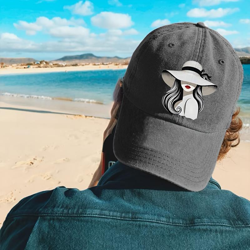 1pc Elegant Baseball Cap - Retro Women's Face Silhouette, Lightweight Sun Hat for Women & Men, Everyday & Formal Events