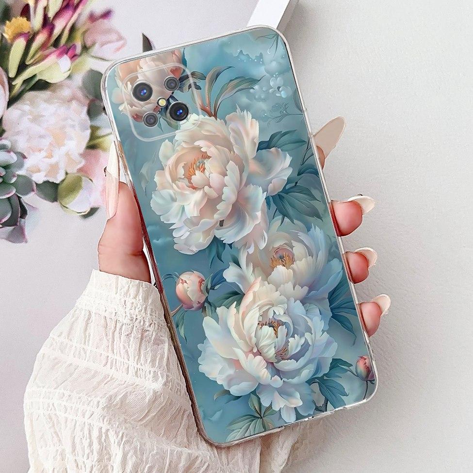 Clear For Oppo Reno 4Z 5G Case Cover CPH2065 Cute Cat Fashion Flowers Painted Soft Back Cover For Oppo Reno4 Z 5G Phone Case