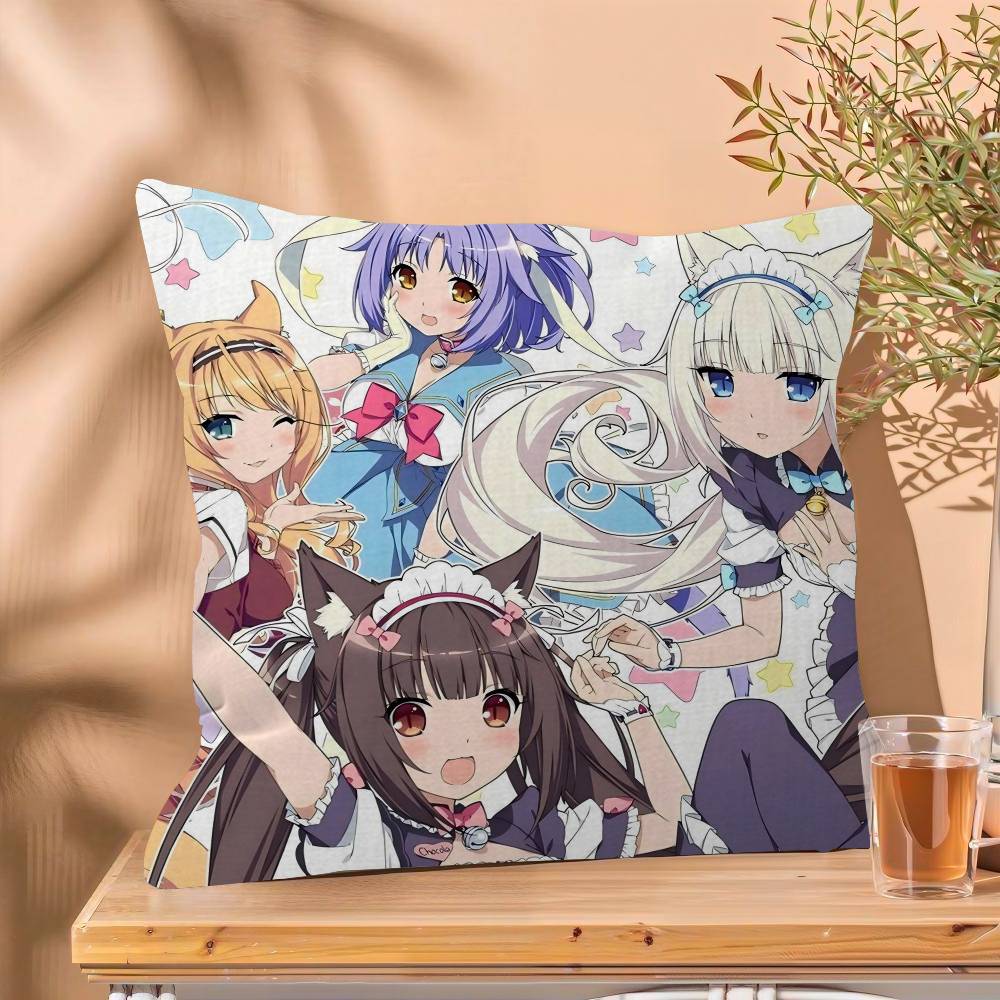 Nekopara Anime Classic Personalized Pillow Cover Kids Bedroom Wild Party Decor Pillowcase kid Birthday shower Gift