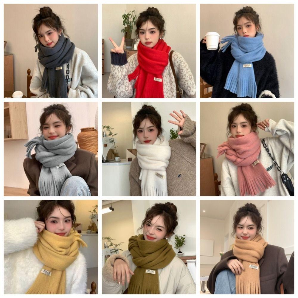 Thicken Winter Cashmere Scarves Plush Long Shawl Simple Winter Wool Scarf  Autumn Winter