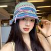 Y2k Knitted Bucket Hats Handmade Weave Hats Korean Hollow Basin Cap Girls