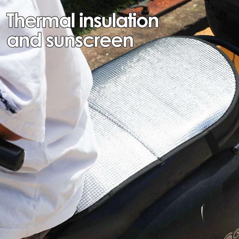 Housse de coussin de siège de moto, isolation thermique, protection solaire, housse de siège imperméable, pliable, séparation sèche et humide