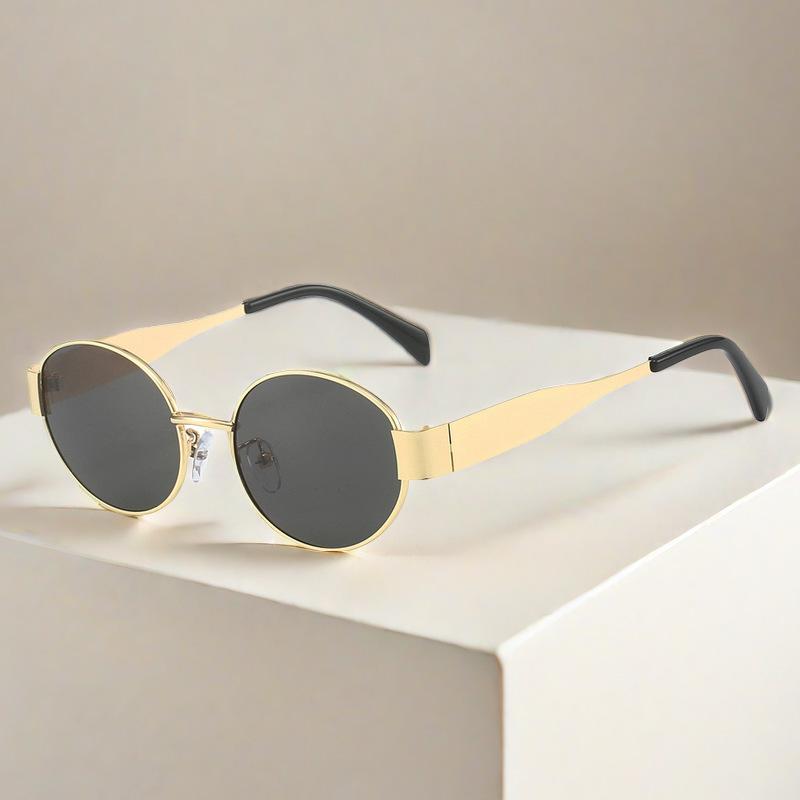 Vintage Round Frame Eyeglasses for Women Ladies Girls Ultra Light Metal Elliptical Sunglasses Fashion Design Eyewear