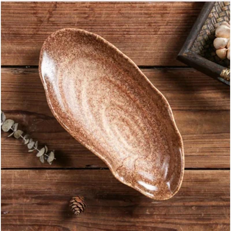 Exquisite Japanese Cuisine Restaurant Ceramic Tableware Sushi Sashimi Plate Cold Dish Plate Small Dish Oyster Cuttlefish Plate