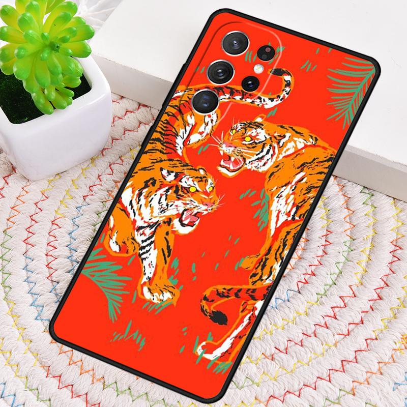 Japanese Tiger Silicone Phone Case For Samsung Galaxy note 10 pro S26 S25 S24 S23 S22 S21 Plus S25Ultra Capa Cover