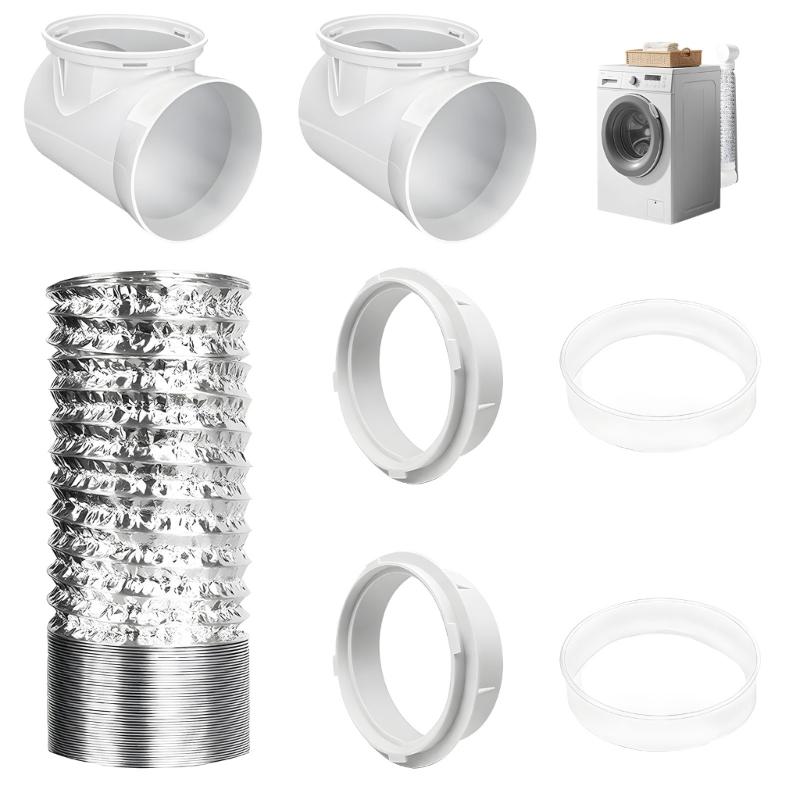 90 Degree Dryer Vent Elbow with Hose Practical Dryer Air Fitting Quick Connecting Exhaust Hose Easy To Install