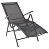 Aluminum and Textilene Lounge Chair Black