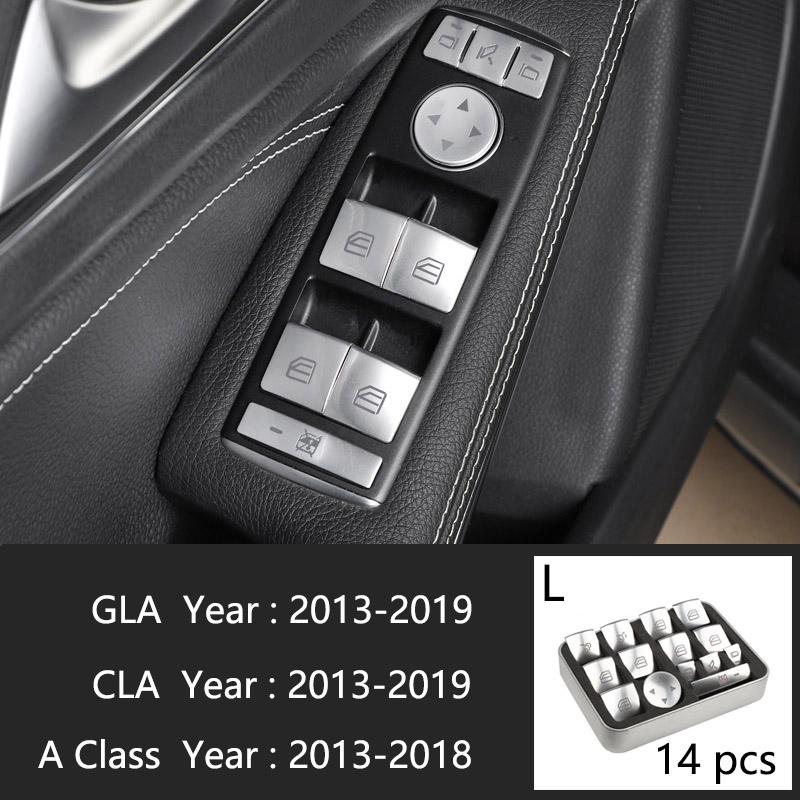 JVC4 Car Styling Carbon Fiber Interior Button Panel Decoration Cover Trim Sticker Frame For Mercedes Benz A Class W176 GLA X156 CLA