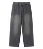 BLACKBROWN Wide-Fit Elastic Denim Pants [Washed Gray]