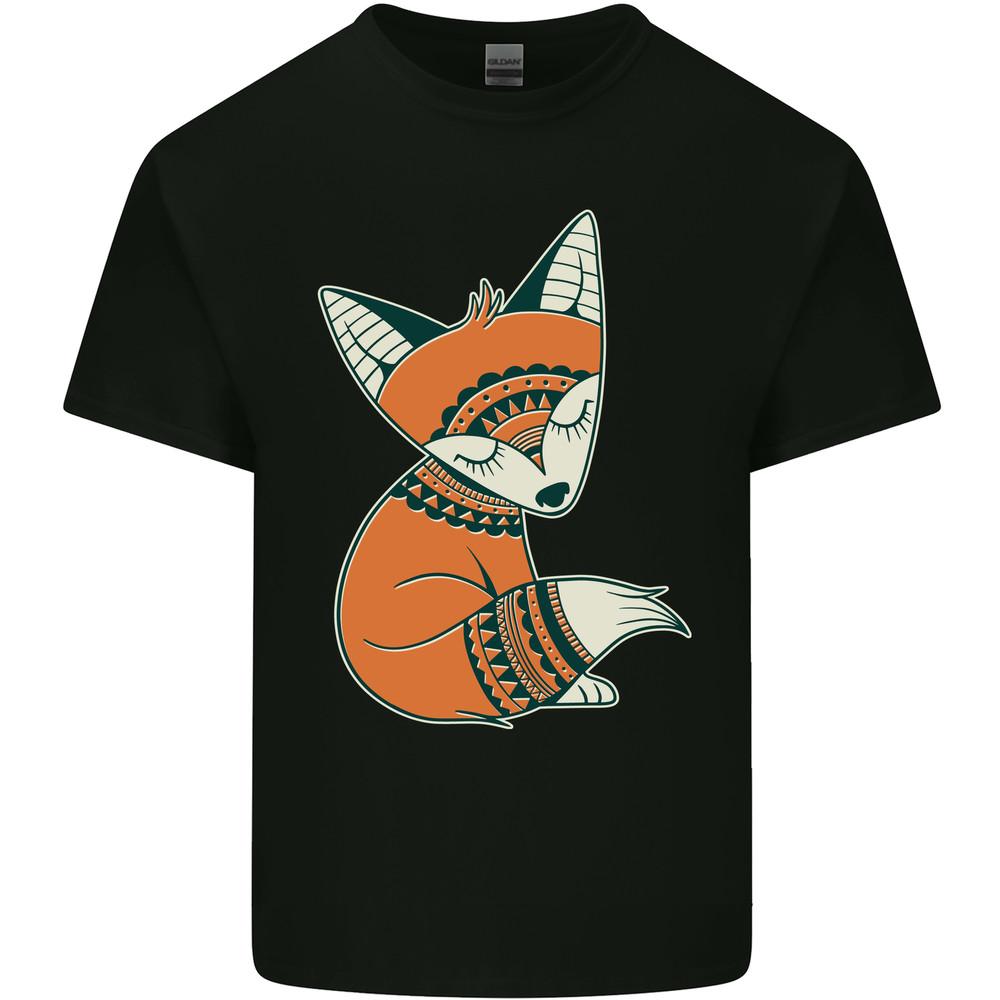 A Cute Tribal Fox Mens Light Cotton T-Shirt Unisex T-Shirt