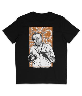 Charles Bukowski - Negro - Camiseta Orgánica - Poeta - Forajido - Punk - Bebeedor